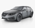 Saab 9-5 Sport Combi 2013 3D 모델  wire render