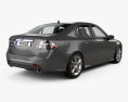 Saab 9-3 Sport 轿车 带内饰 2013 3D模型 后视图