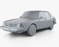 Saab 900 GLE combi 1994 3Dモデル clay render
