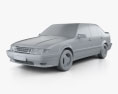 Saab 9000 Aero 1997 3D模型 clay render