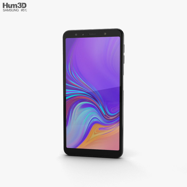 Samsung Galaxy A7 (2018) 黑色的 3D模型