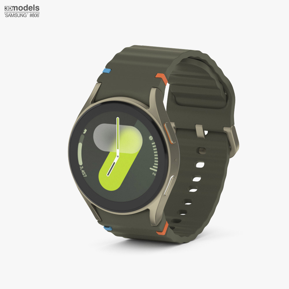 Samsung Galaxy Watch7 Green 44mm Sport Band 3D模型
