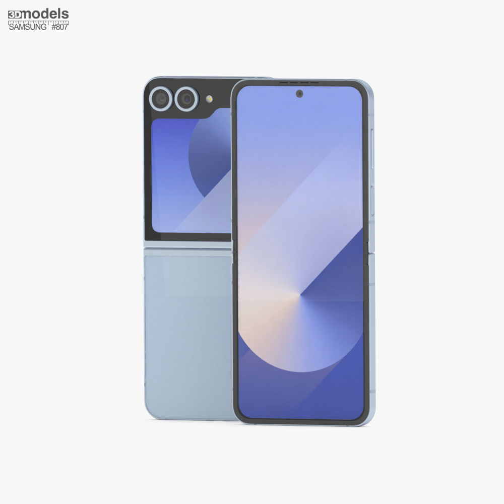 Samsung Galaxy Flip 6 Blue 3D-Modell