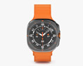 Samsung Galaxy Watch Ultra Titanium Gray Case Peakform Band Orange 3D模型