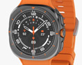 Samsung Galaxy Watch Ultra Titanium Gray Case Peakform Band Orange Modelo 3D