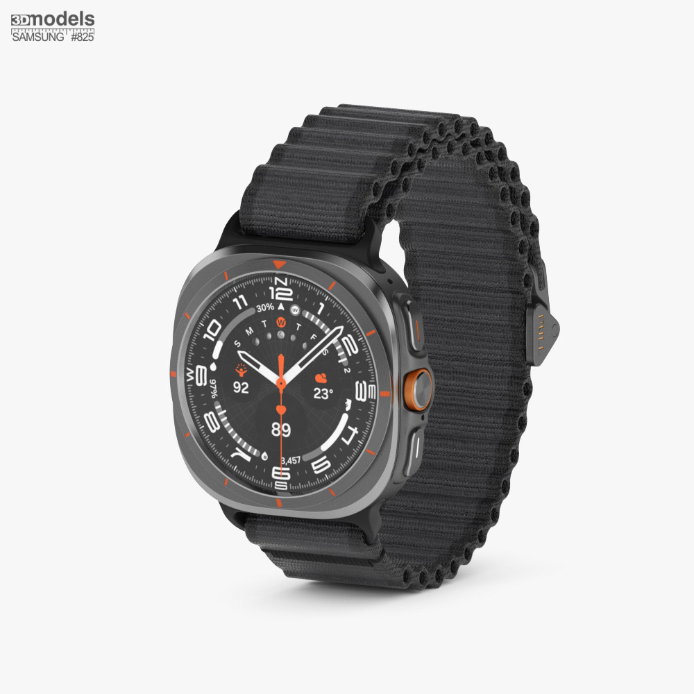 Samsung Galaxy Watch Ultra Titanium Gray Case Trail Band Dark Gray 3D model