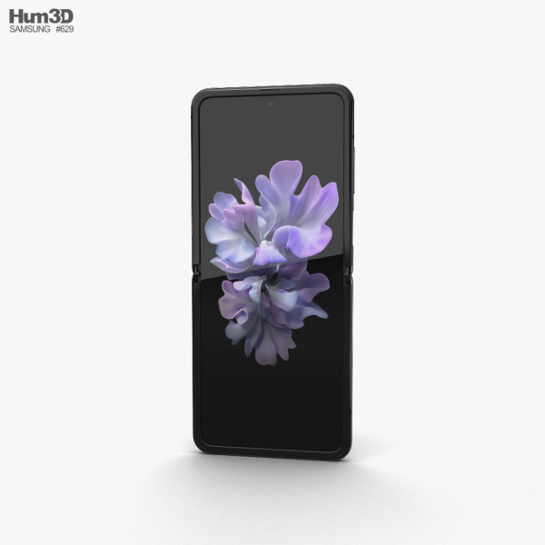 Samsung Galaxy Z Flip Mirror Black 3D 모델 