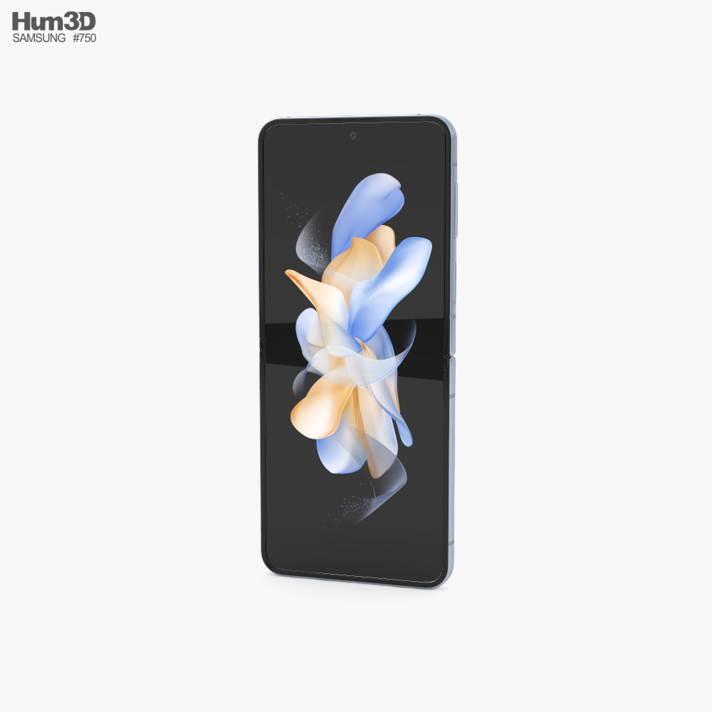 Samsung Galaxy Z Flip 4 Blue 3Dモデル