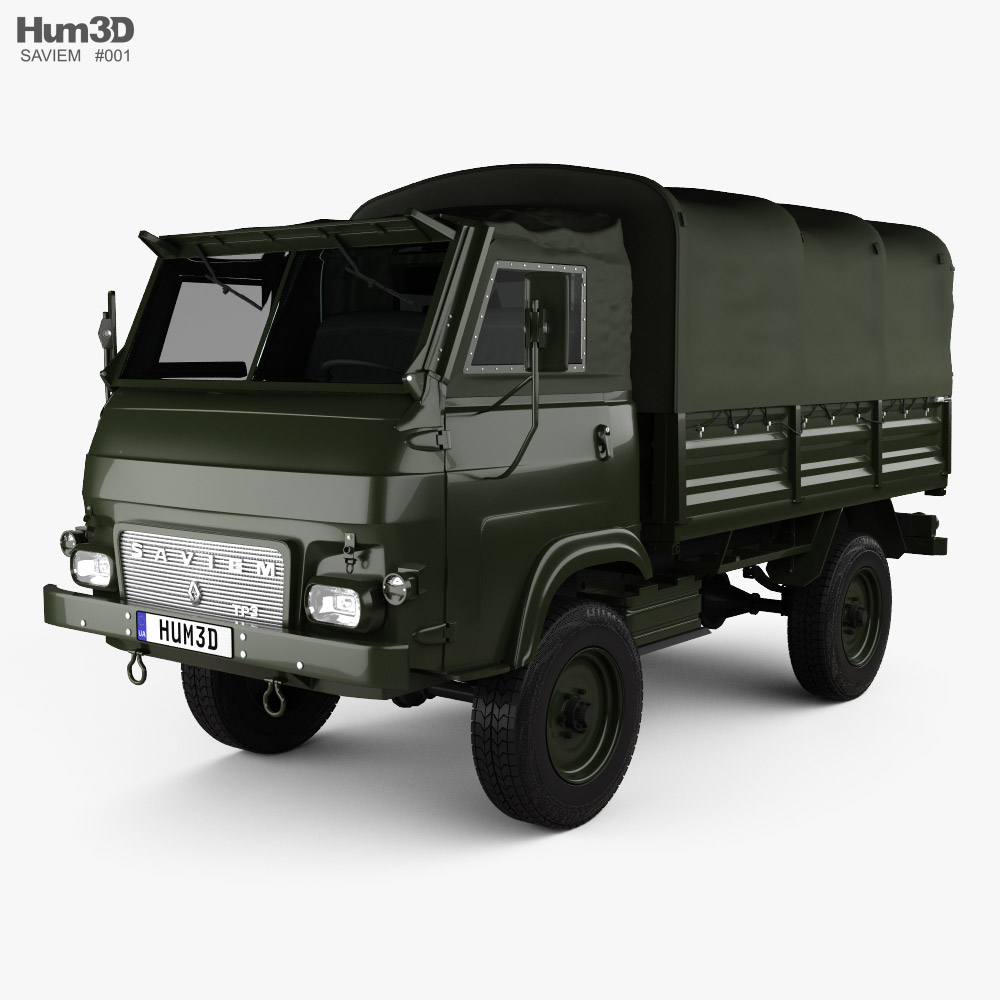Saviem TP3 Flatbed Truck 1980 3D model