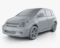 Scion xA 2006 3D-Modell clay render