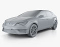 Seat Leon 2016 3d model clay render