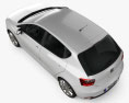 Seat Ibiza 5门 掀背车 2014 3D模型 顶视图