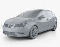 Seat Ibiza 5ドア ハッチバック 2014 3Dモデル clay render