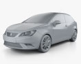 Seat Ibiza SC 2014 3Dモデル clay render
