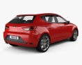 Seat Leon FR 5 portes hatchback avec Intérieur et moteur 2016 Modèle 3d vue arrière