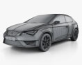 Seat Leon SC FR 2016 3D модель wire render