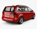 Seat Alhambra 2017 3D 모델  back view