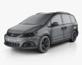 Seat Alhambra 2017 3Dモデル wire render