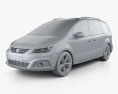Seat Alhambra 2017 3D-Modell clay render