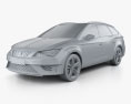 Seat Leon ST Cupra 280 2018 3D-Modell clay render