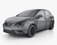 Seat Ibiza 5-door hatchback 2018 3d model wire render