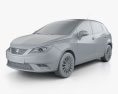 Seat Ibiza 5-door hatchback 2018 3d model clay render