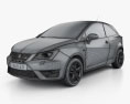 Seat Ibiza Cupra 2019 3d model wire render
