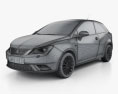 Seat Ibiza SC 2019 3D模型 wire render
