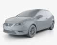 Seat Ibiza SC 2019 Modello 3D clay render