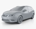 Seat Ibiza ST 2019 3d model clay render