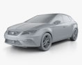Seat Leon FR 2019 3D-Modell clay render