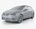 Seat Ibiza Style 2019 3d model clay render