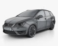 Seat Ibiza ST FR 2017 3Dモデル wire render