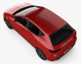 Seat Leon FR с детальным интерьером 2019 3D модель top view