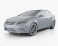 Seat Leon FR mit Innenraum 2019 3D-Modell clay render