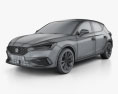 Seat Leon FR 5 porte hatchback 2023 Modello 3D wire render