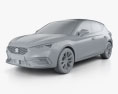 Seat Leon FR 5ドア ハッチバック 2023 3Dモデル clay render