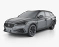 Seat Leon FR eHybrid sportstourer 2023 3D модель wire render