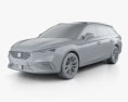 Seat Leon FR eHybrid sportstourer 2023 3D модель clay render