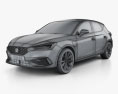 Seat Leon FR eHybrid 5 porte hatchback 2023 Modello 3D wire render