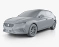 Seat Leon FR eHybrid 5门 掀背车 2023 3D模型 clay render