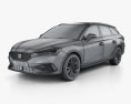 Seat Leon FR sportstourer 2023 3D模型 wire render