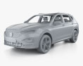 Seat Tarraco インテリアと 2022 3Dモデル clay render