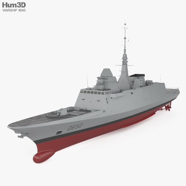 French frigate Aquitaine 3D model