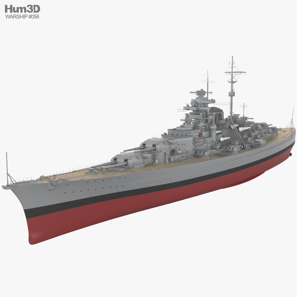 독일 전함 비스마르크 3D 모델 