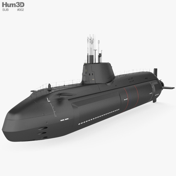 HMS Astute 潜水艦 3Dモデル
