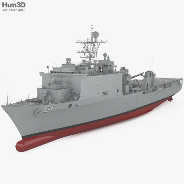 Десантний корабель-док типу Гарперс Феррі 3D модель