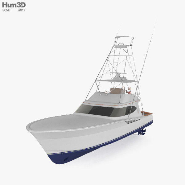 Hatteras GT65 Carolina Sportfishing 요트 3D 모델 