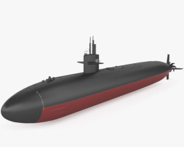 3D model of Los Angeles-class submarine