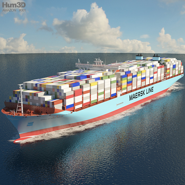 Maersk Triple Classe E container ship Modèle 3D